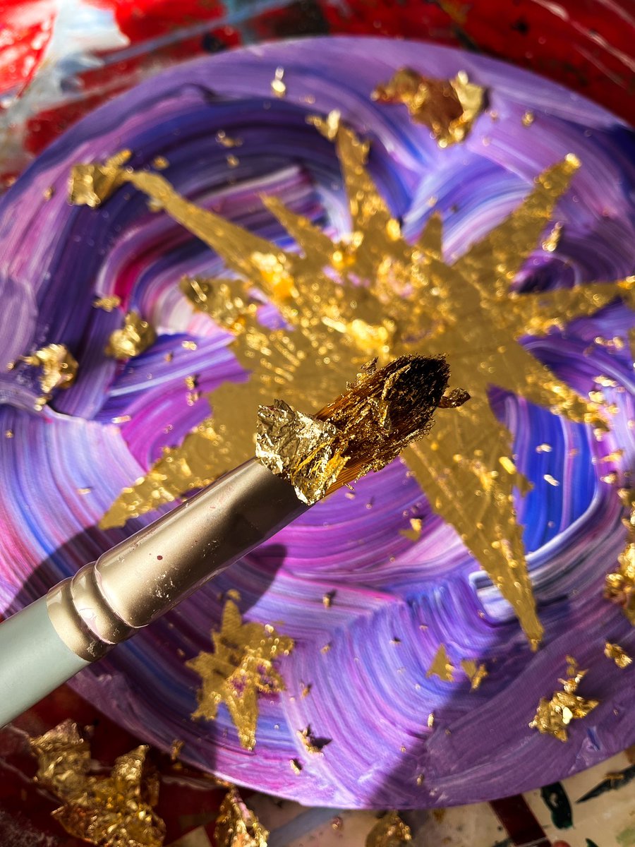 I like so much being part of #NFTCommunity ! ❤️ I didn’t even expect that here is so much love support and kindness! This is really family! #nft #NFTartists on photo working on my acrylic painting #acrylicpainting #ArtistOnTwitter do you like traditional painting?