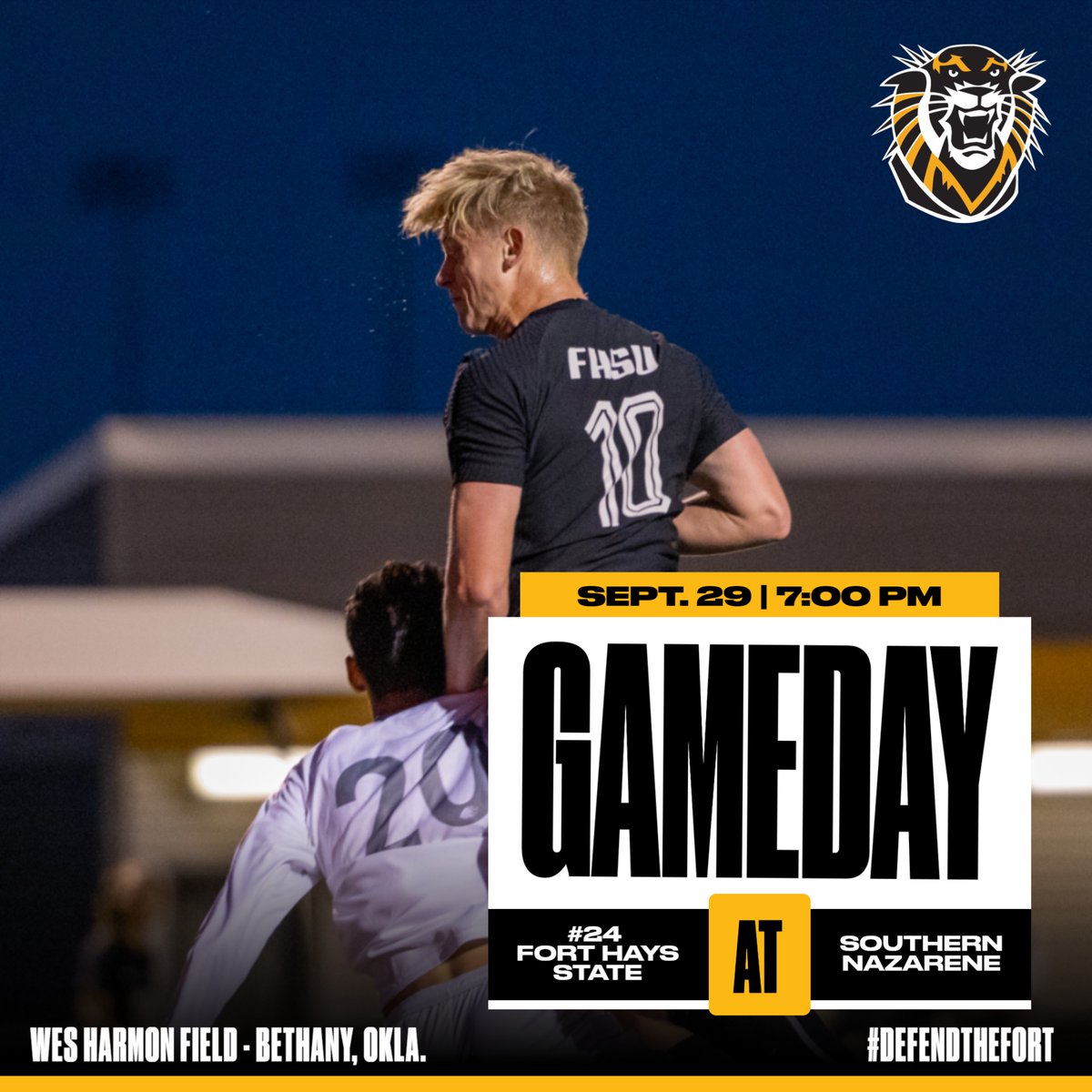 We're in Oklahoma tonight to take on Southern Nazarene at 7 PM.

Live coverage - fhsuathletics.com/coverage

#DefendTheFort