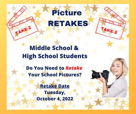 Middle School and High School students - do you need to have your school pictures redone?  The photographers will be back for retakes on Tuesday, October 4th.
#wyproud