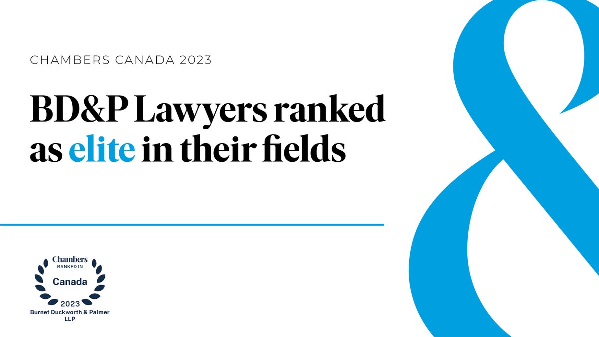 BDPLawFirm's tweet photo. Congratulations to the fourteen BD&amp;P lawyers who have been recognized as leading practitioners in the 2023 edition of @ChambersGuides Canada: https://t.co/eVkQjS6Zhf https://t.co/9bE4xVCOZB