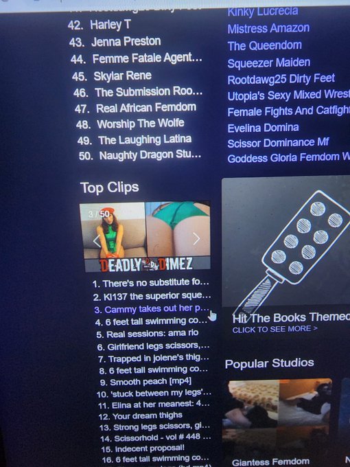 🚨🚨🚨"Cammy takes out her partner Featuring @Goddess__Faith1 is currently number 3 in scissorhold category<a class="tags" target="_blank" title="On Twitter" href="/?out=eyJ0eXAiOiJKV1QiLCJhbGciOiJIUzUxMiJ9.eyJpYXQiOjE3MjcyOTk5MTcsImlzcyI6InR3cG9ybnN0YXJzLmNvbSIsIm5iZiI6MTcyNzI5OTkxNywiZXhwIjoxNzU4ODM1OTE3LCJyZWRpcmVjdF91cmwiOiJodHRwczovL3R3aXR0ZXIuY29tL0dvZGRlc3NfX0ZhaXRoMSJ9.7nAdEBF-2eLbhZvFbMwOI5lnmQgnNFJCHoAxByD_cG9AY-0bu7gpgNxYgCEVtofUS4fR7jL5w5ty6xAnOQ37ow">@Goddess__Faith1</a><a href="/tag/femdom"class="tags"><span>#femdom</span></a><a href="/tag/nurse"class="tags"><span>#nurse</span></a><a href="/tag/facesitting"class="tags"><span>#facesitting</span></a><a href="/tag/headscissors"class="tags"><span>#headscissors</span></a><a href="/tag/scissorhold"class="tags"><span>#scissorhold</span></a>