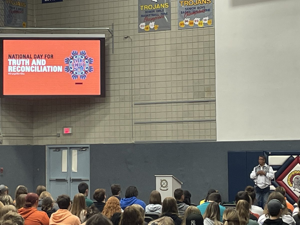 Elder Brad Rabbit is teaching ECCHS students important lessons around truth and reconciliation and the importance around acknowledging the history and impact of residential schools.