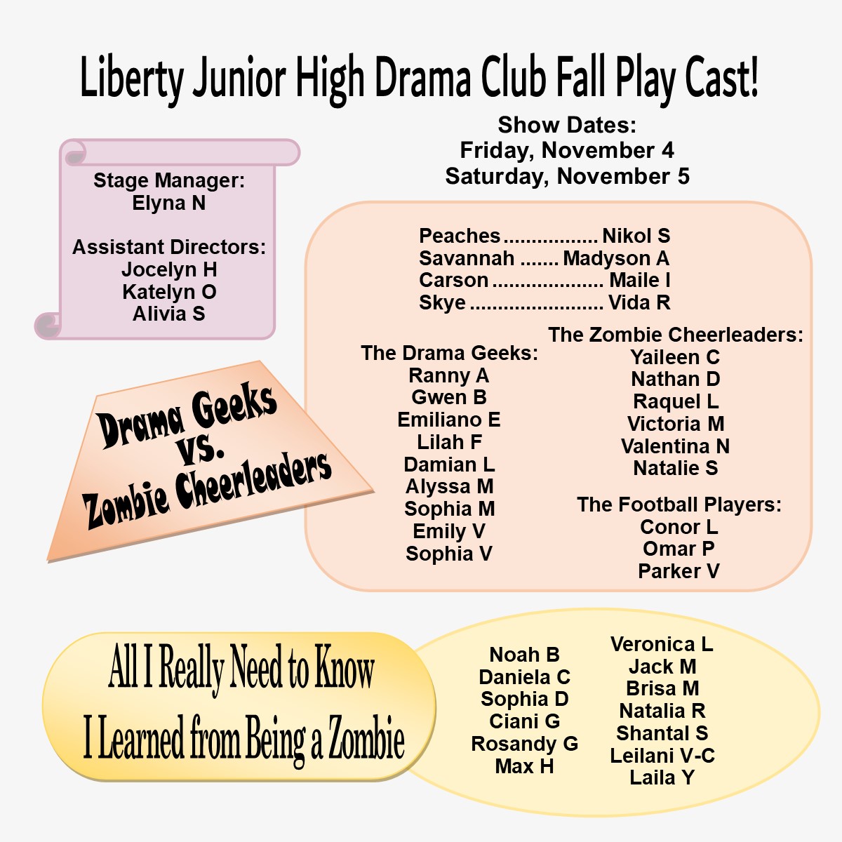 Happy Fall Y'all! One month and these peeps will be putting on their fall plays! They've been working hard these past few weeks - can't wait to see how they grow!