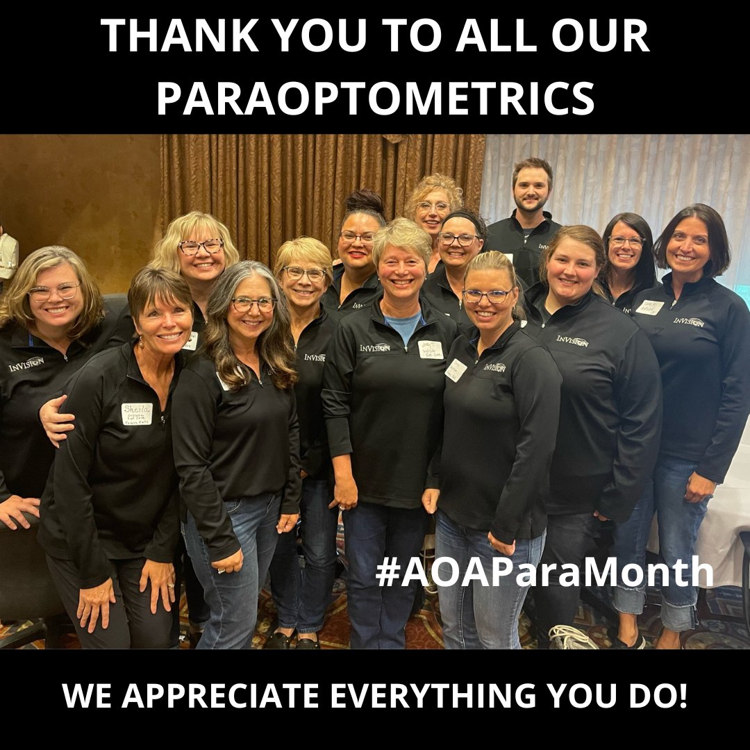 InVision Eye Care couldn't do all the great things that we do without each and every staff member! September may be ParaOptometric Month, but know that you are appreciated each and every day of the year!  

#ffvision #AOAParaMonth #paraoptometrics #teamwork
