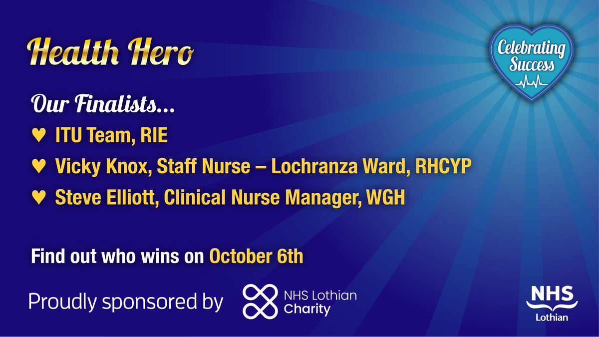 Our #CSA22 Health Hero is nominated by YOU, our patients, and sponsored by @edinburghpaper! It celebrates staff who go above and beyond in their daily role and provide exceptional care. Read more about our finalists: ow.ly/t4fJ50KX7Zc