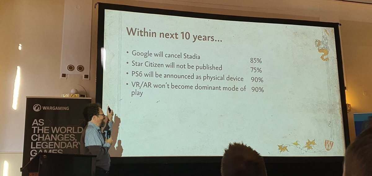 OMG... @Elwetana knew.... 

Martin Klima made (half jokingly, maybe not) predictions about the upcoming years in game dev. Picture taken on #gds2022 @GameDevSession 

#Stadia