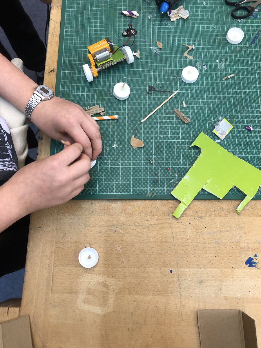 In grade 7 we are making prototypes of cars that will run with a motor. We’ll race them later but today… today was an epic day learning how to solder 👩🏼‍🏭 #MYPDesign