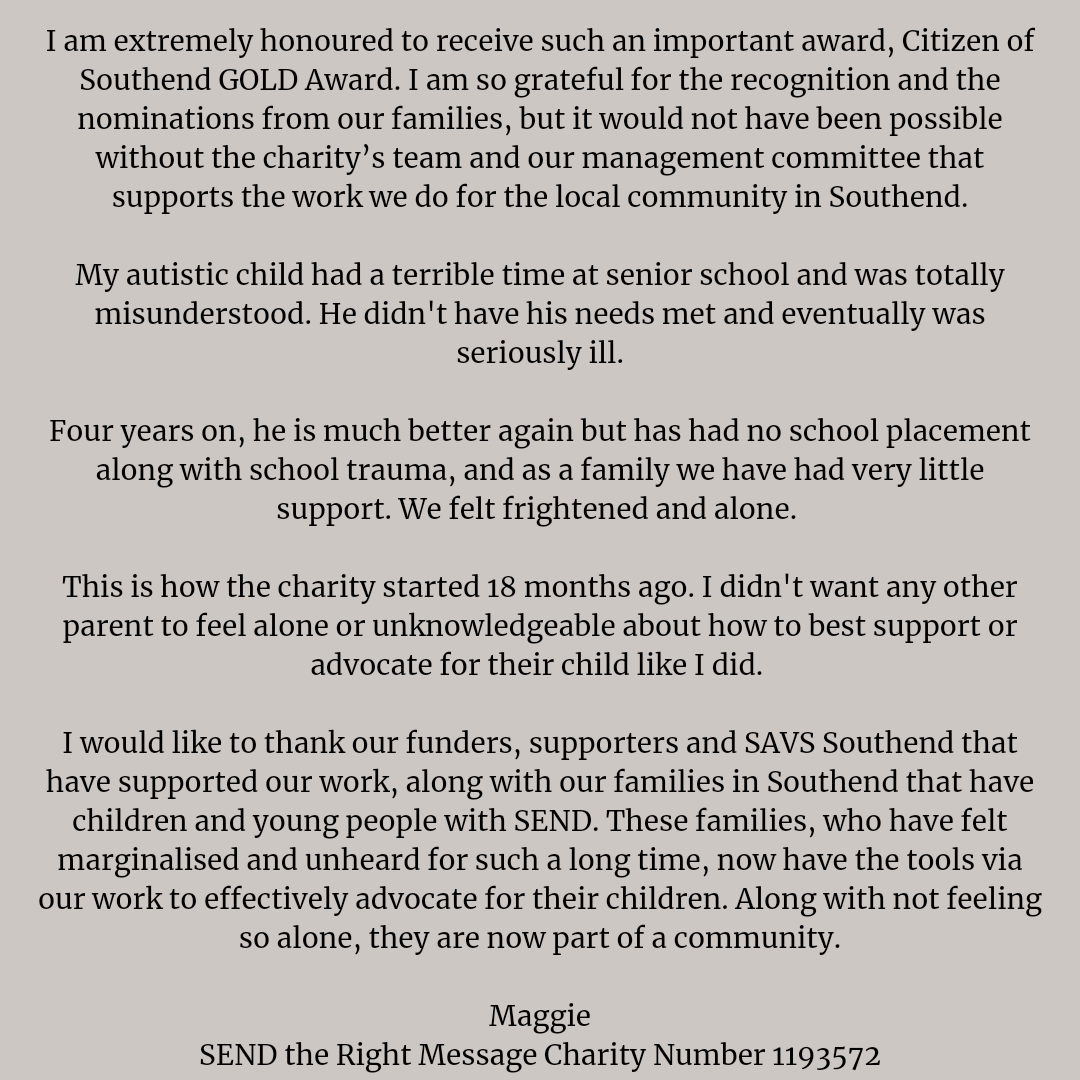 We had a wonderful evening celebrating Maggie's success of winner the Gold Award - Southend Citizen of the Year 2022. 🏆 With <a href="/Adv_Island/">Adventure Island UK</a> @PhilipMillerMBE