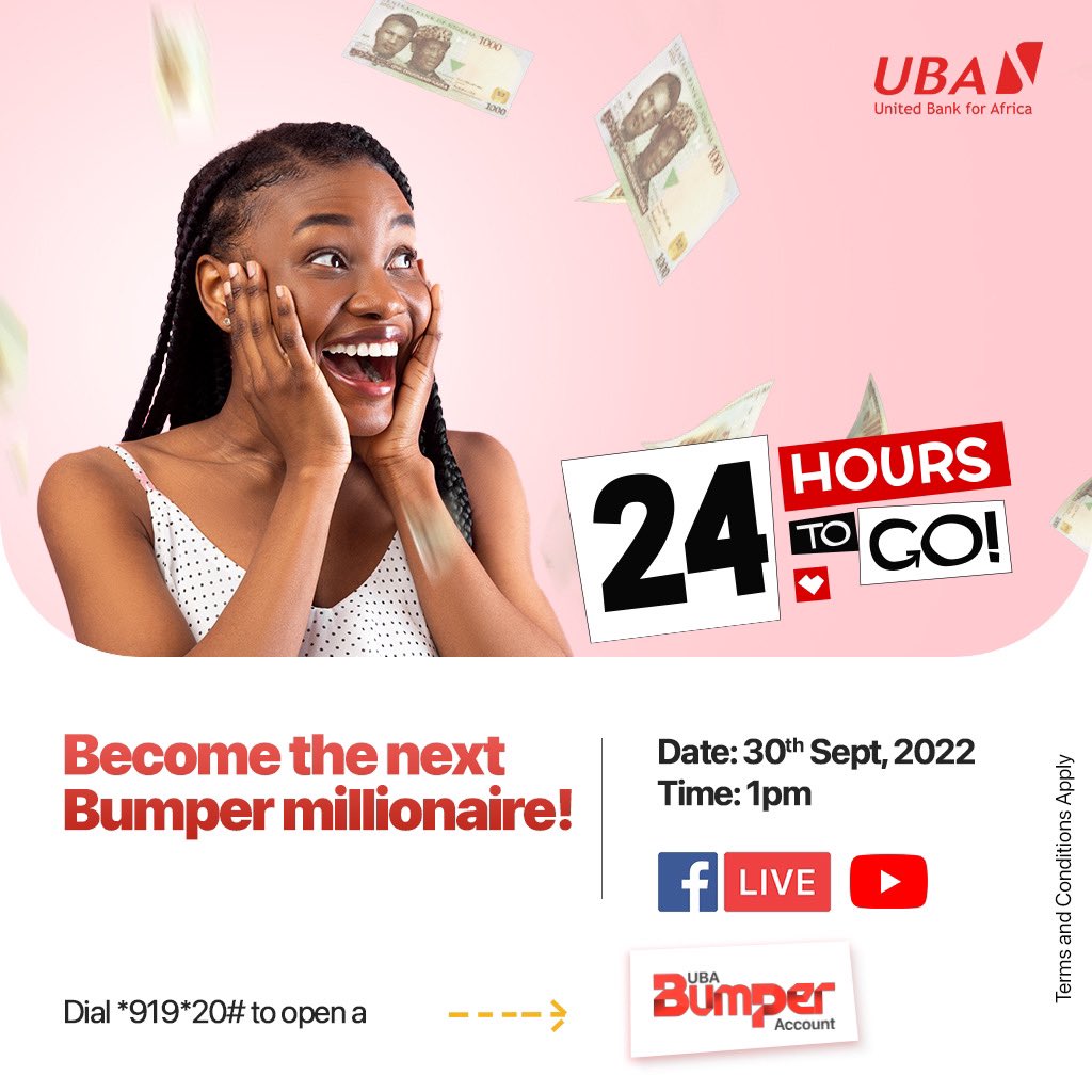 UBA Group on Twitter "It’s 24 hours to Go! Who will our lucky winners