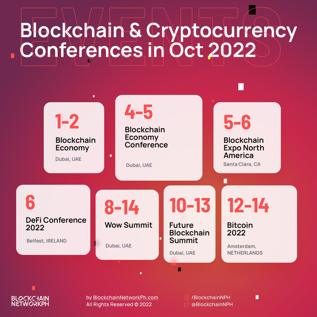 Connectweb3ph's tweet photo. Is the recent hype surrounding #blockchain technology and cryptocurrencies such as #Bitcoin and #Ethereum piquing your interest?
Check out these upcoming OCTOBER 2022 activities!
#BNP #bnphupdate #blockchainevents #cryptoevents
π Visit our website: https://t.co/hBGrKbRNh4 https://t.co/aCVr0Wc1o5