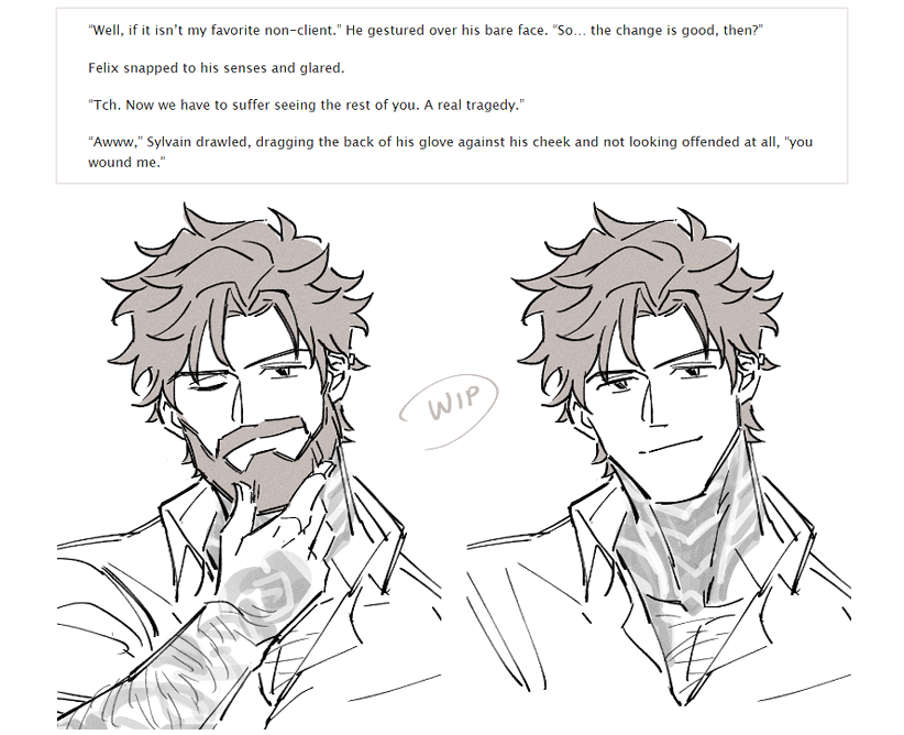 tattoo au wip 

beardvain vs clean shaven vain 