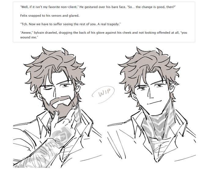 tattoo au wip 

beardvain vs clean shaven vain 