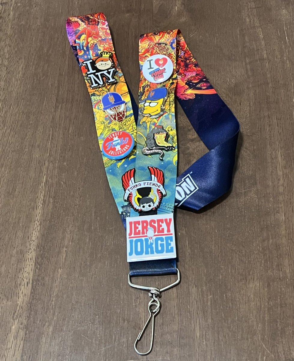 Lanyard is prepped for NYCC!!! Show me those lanyards! Tag me! #nycc #newyorkcomiccon #freddyfunko #pizzarat #bartsimpson #spiderman #nymets #jerseyjorge #jerseyfunkocollectors #funkofiends