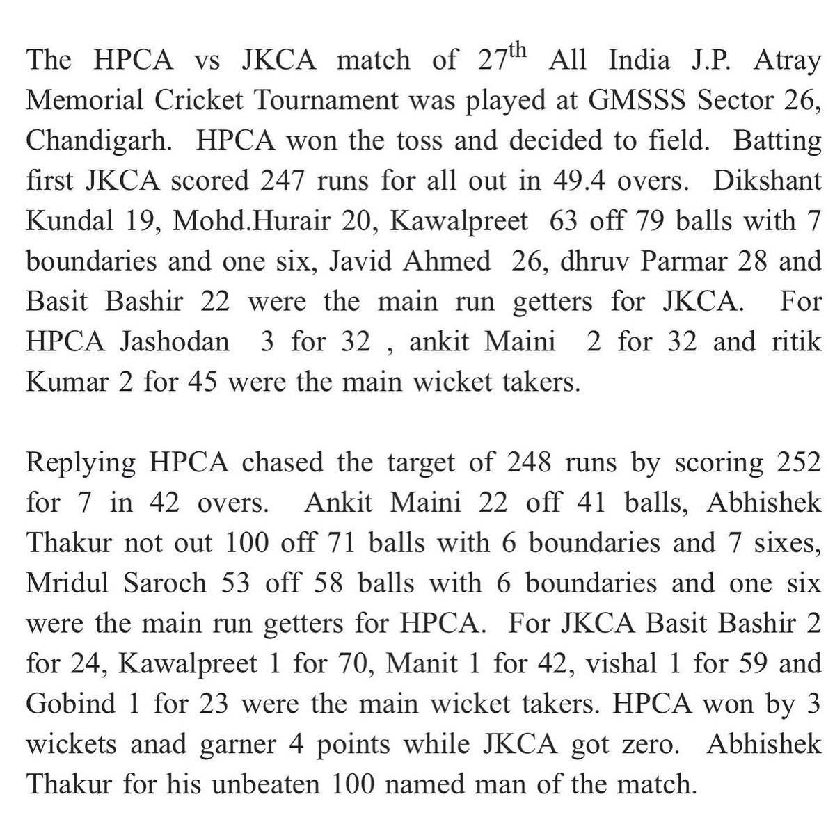 pcacricket's tweet photo. 27th #AllIndiaJPAtrayCricketTournament 2022 

#QuarterFinals of the 27th All India #JPAtrayTournament will start from tomorrow i.e. 30th September,2022 at 9.00 am with 50 overs Game. 

#JPAtray #PunjabCricket #Cricket #DomesticCricket #PCA #PCAnews #PCAupdates @gulzarchahal https://t.co/X3xwth66Cz