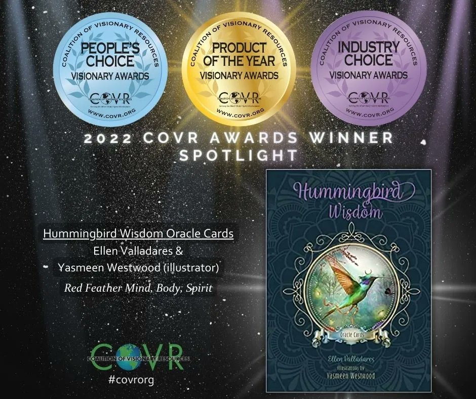📣 Recognizing one of our BIG winners this year! 
🌟 Hummingbird Wisdom Oracle Cards 
🏅 Winning GOLD for Oracle Card Decks, also awarded 3 major awards for 2022!! 
🖥️ Buy your copy HERE ---&gt; bit.ly/3Cj56Ri 
#covrorg
#2022covrvisionaryawards
#covrvisionaryawards