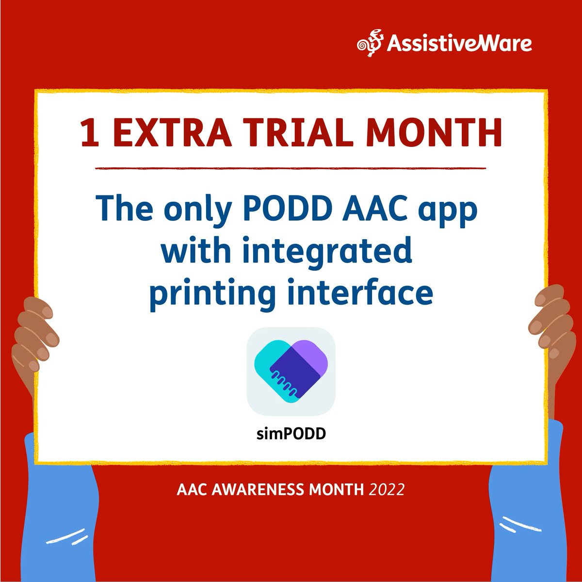 AssistiveWare's tweet photo. Are you just starting your #AAC journey? Get an extra trial month when you download and start from October 11 - 17. #Proloquo #ProloquoCoach #simPODD https://t.co/vAAk2i00xw https://t.co/cgnood1Xym