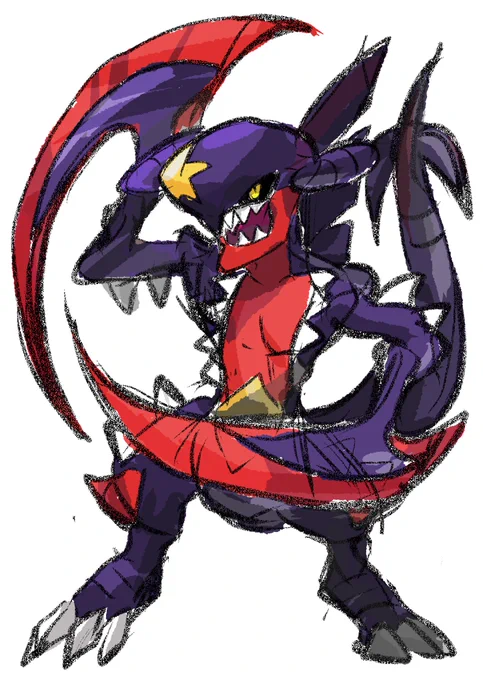 #1日1ポケモン #ポケモン #ポケットモンスター #Pokemon #らくがき1日1ポケモン #1日1絵 #らくがき #イラスト #Garchomp【445 #ガブリアス #メガガブリアス】(1029日目) 