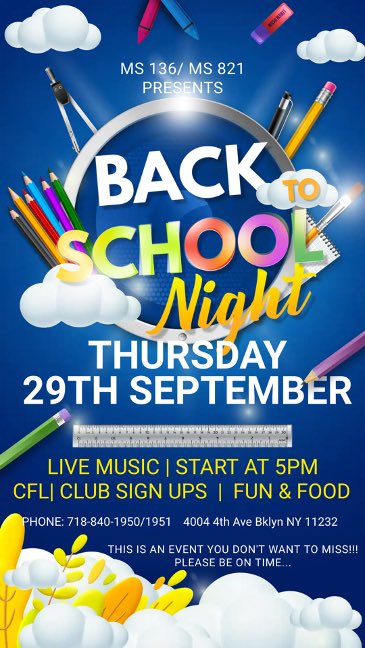 SunsetParkPrep's tweet photo. Families, join us this evening IN PERSON to learn more about our after-school programs. Food and fun will be served! Check your email for more info. We hope to see you there! https://t.co/TVZumdSAKZ