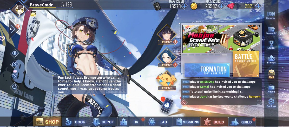 Wait a minute. Does this mean Yostar and Manjuu are teasing a race queen skin for Bremerton next year?! I will gladly buy it.  I love this Balti skin even though I've only had it for about 2 hours now. #AzurLane