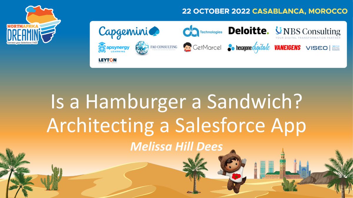 Headed to @NAfricaDreamin ? Join me in Casablanca for an interactive presentation on interrogating requirements. @SalesforceUX