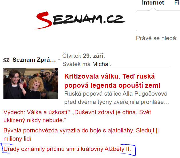 Zatím sem to nečetl, ale tipuju stáří!