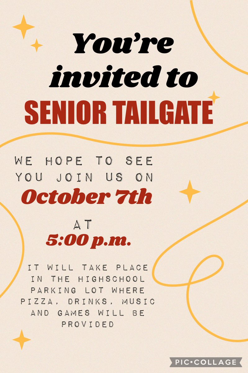 smfhsclassof23's tweet photo. ATTENTION SENIORS‼️‼️Mark your calendars for October 7th!! Our senior tailgate will be held in the highschool parking lot @5pm!! Join us for pizza,drinks,games and music see you there!! https://t.co/6oQcItkW5h