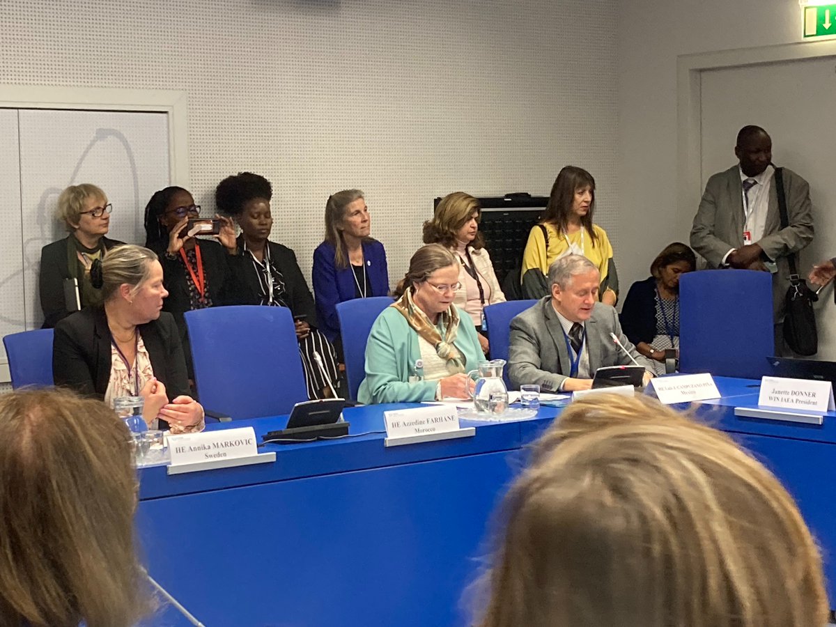 EmbaMexAua's tweet photo. Together with @WiN_IAEA, Mexico🇲🇽 co-hosted the successful #IAEAGC side event "Together towards equal representation of women from all regions".

The @iaeaorg 🇺🇳&amp;🇲🇦🇵🇭🇺🇸🇸🇪 shared their visions and experiences to accelerate progress towards gender equality in #STEM and in nuclear. https://t.co/QLTkBj2UOc