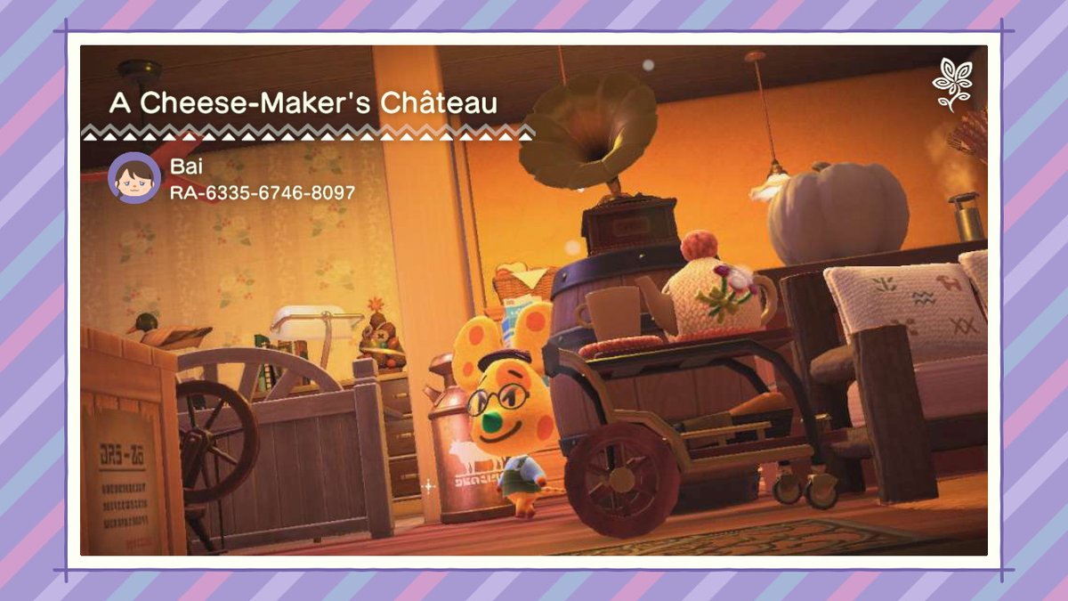 ArtByBai's tweet photo. Check out Chadder's Cheese-Making Chรขteau! https://t.co/sg8ABjBI71
#Chadder #HappyHomeNetwork #AnimalCrossing #ACNH #NintendoSwitch https://t.co/kL7NiVwF2W