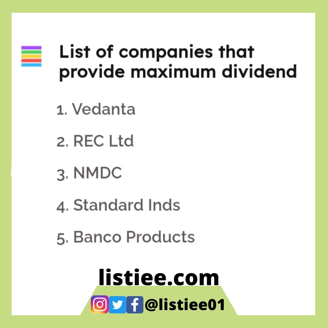 Listiee01's tweet photo. Stocks that have been consistently paying out dividend sorted on highest yield. Dividend stocks are companies that pay out regular dividends.
https://t.co/uegmlrJ65Y
#stock #dividend #pays #market #vedanta #rec #nmdc #standardinds #bancoproducts https://t.co/w2SsIAnKDg