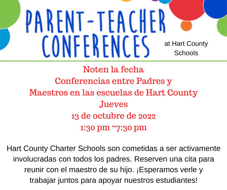 SouthHartES's tweet photo. Save the Date:  Thursday, October 13th will be an early release day for students so that parents and teachers can meet throughout the afternoon. https://t.co/HZLtYL1Zsa