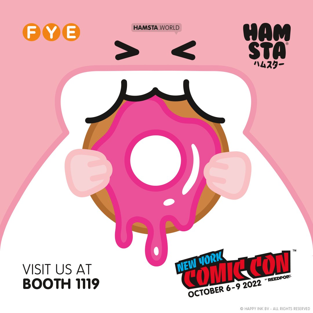 officialfye's tweet photo. NYCC Announcement!
This year we partnered up with Hamsta World to bring some cute and crazy Hamsta hoopla to the showfloor! Visit booth 1119 and learn about all of “DA HAMSTAS” and explore the Hamsta World x FYE collection!
🐹 #Hamsta #NYCC #HAMSTAxFYE @HamstaWorld https://t.co/tE1EmnC2PH