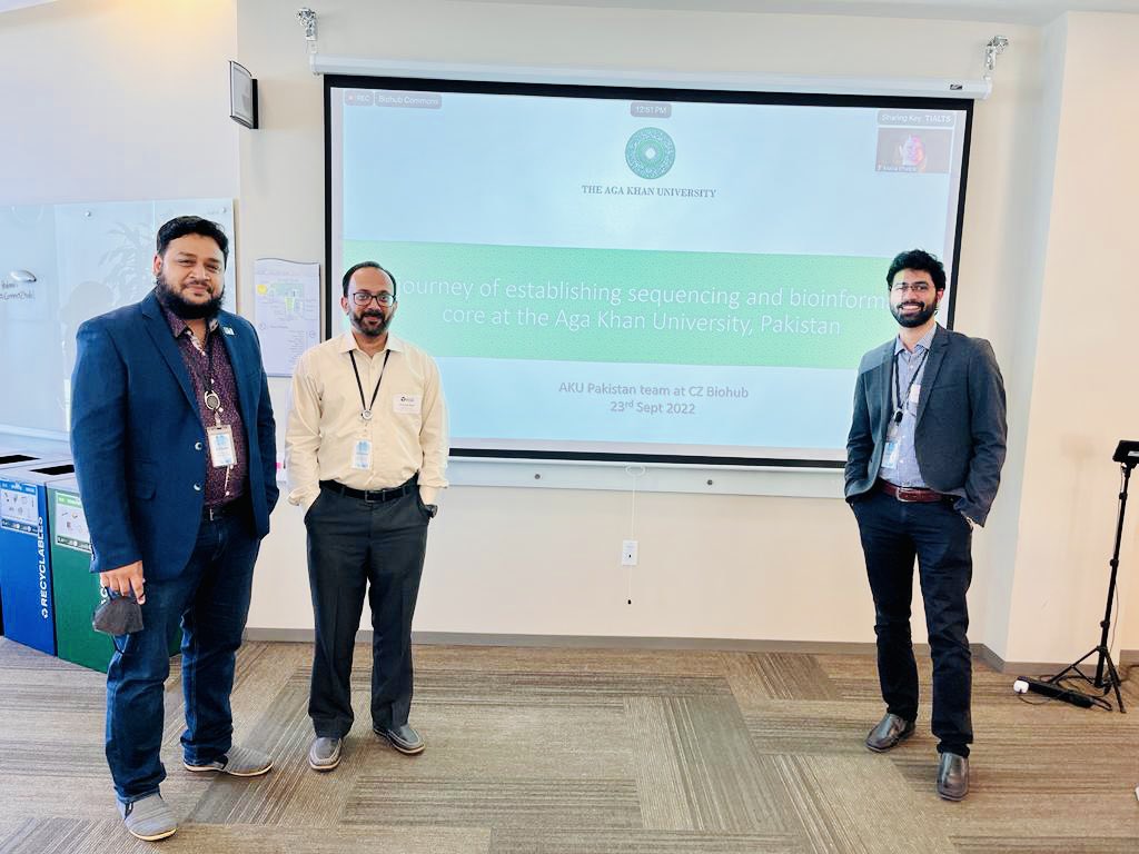 FyezahJehan's tweet photo. So very proud of this @AKUGlobal delegation to the @czbiohub and grateful for the opportunity to share the results of our wonderful collaboration and our baby steps to establish sequencing and #Bioinformatics in #Pakistan This was a two week visit by invitation to #SanFrancisco https://t.co/k4326at4lO