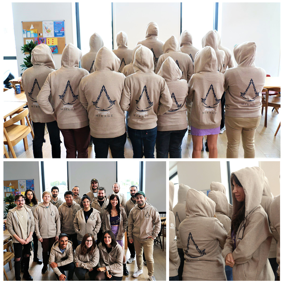 "From this day forward, you are a Hidden One"

Exclusive Assassin's Creed Mirage dev hoodies, modeled by members of the game's lead studio, Ubisoft Bordeaux! https://t.co/88Su8sYJBb