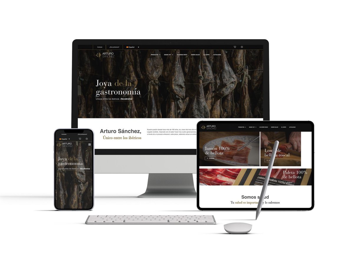 ¡Estrenamos web!
Con el deseo de ofreceros un servicio mejor, lanzamos una nueva web preparada con cariño para que podáis navegar por ella y conocer todos los secretos de nuestros Jamones doble montanera y todas nuestras Joyas de la Gastronomía ®️. 
arturosanchez.com