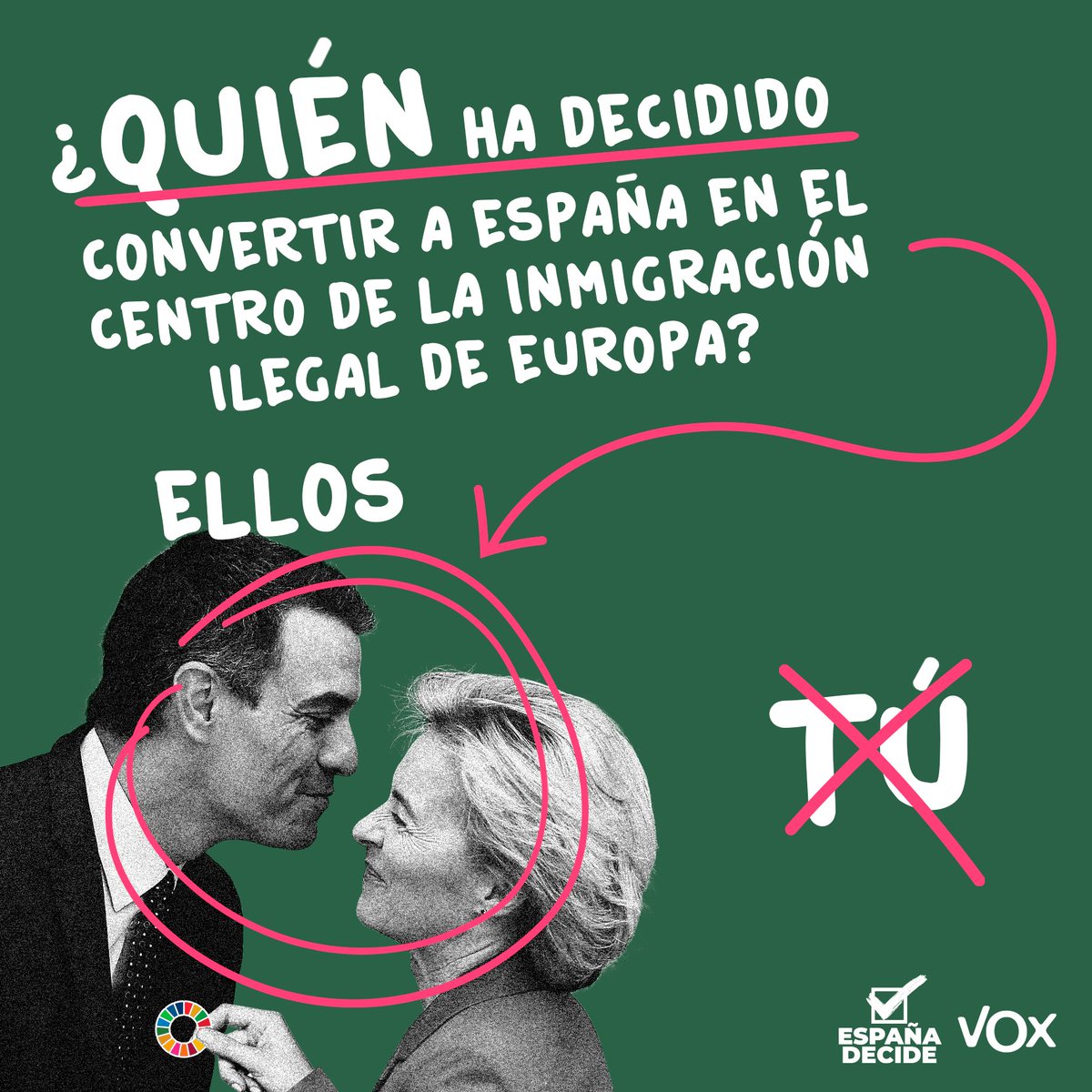 Las políticas de fronteras abiertas han convertido a España en el epicentro de la inmigración ilegal en Europa, afectando directamente a nuestra seguridad.

Una decisión tomada a espaldas de los españoles.

#QueremosDecidir 🗳🇪🇸