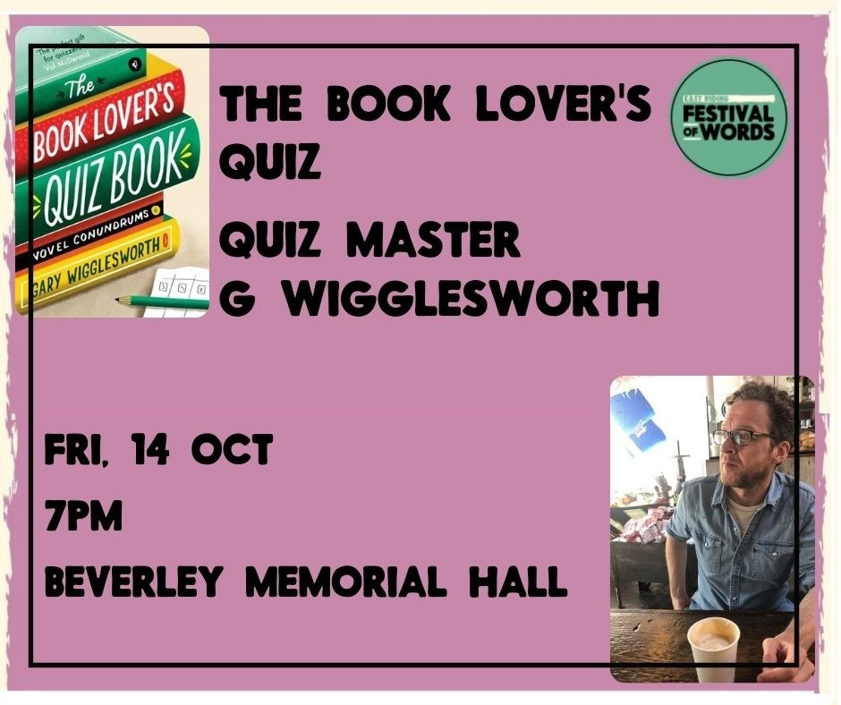 📚📚 THE BOOK LOVER'S QUIZ❔❔ Calling all Book Lovers…📚❤️ Start the festival in style with this fun, brain teasing and social quiz. Prizes and laughs galore.🤣 Our quiz master for the evening🎙️ …the amazing Gary Wigglesworth. orlo.uk/Festival_of_Wo… #FOW22