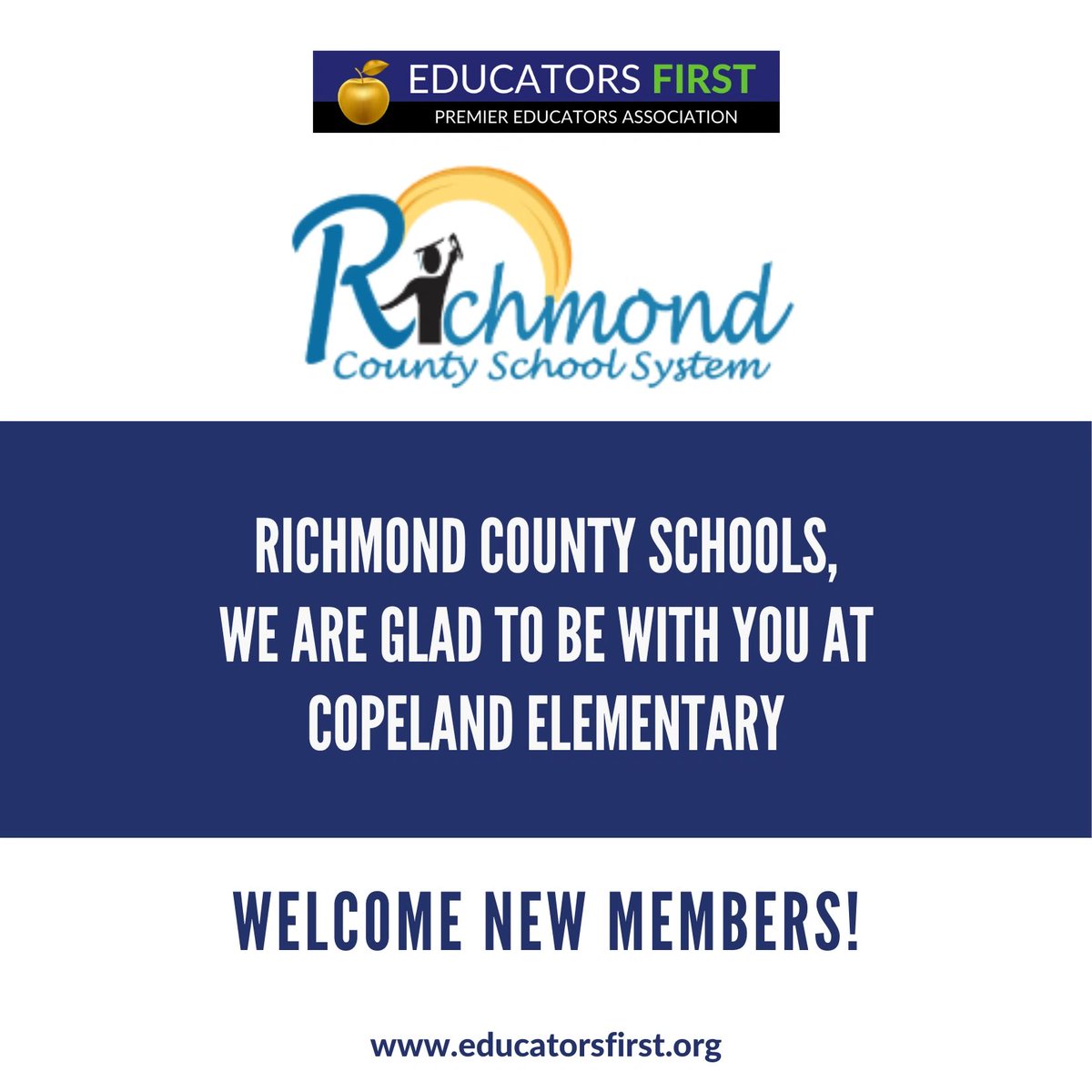 educators1st's tweet image. Copeland Elementary School, Richmond County, it was great meeting with you!  Join Educators First TODAY for the BEST job protection.

#EducatorsFirst
#RichmondCountySchools