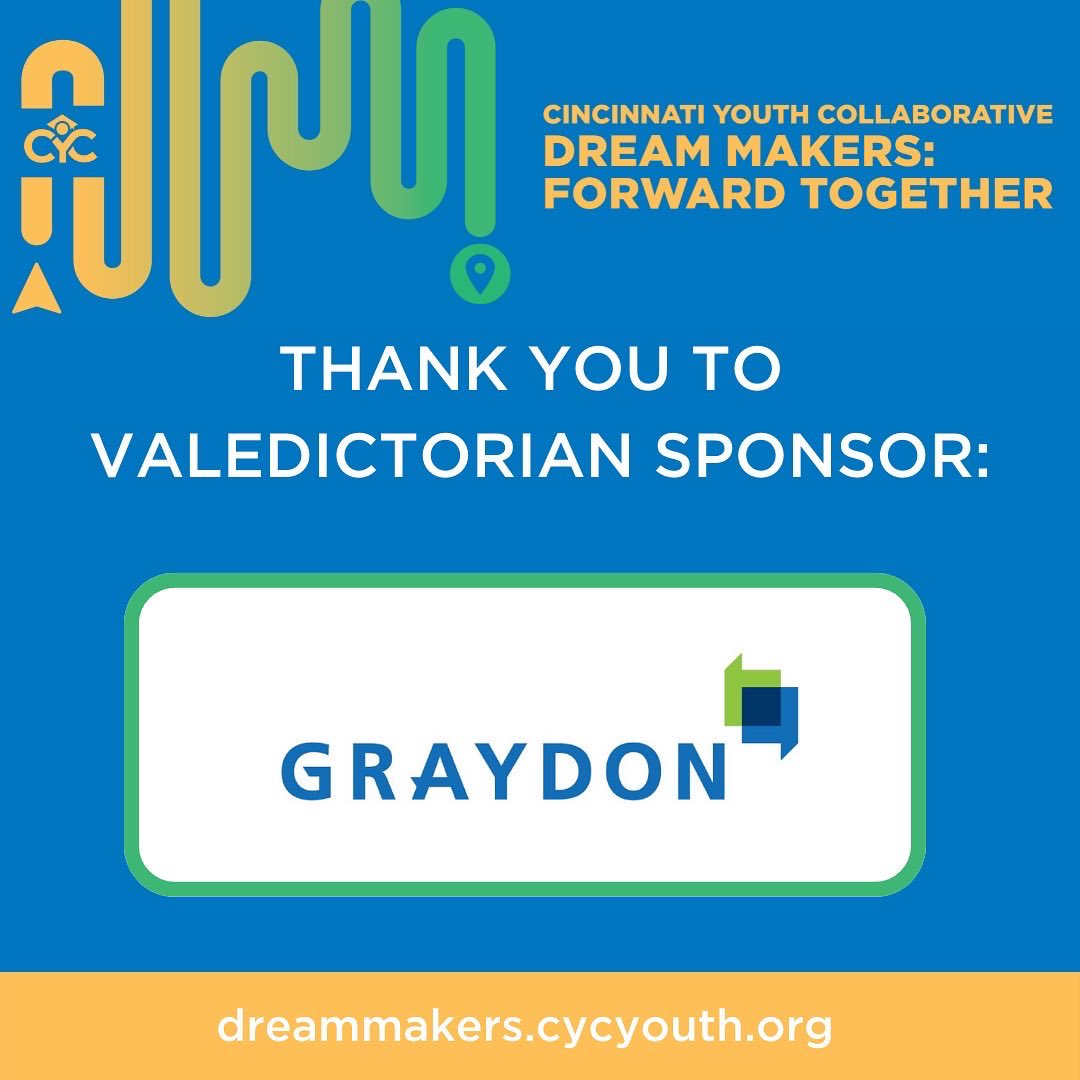 CYCYouth's tweet photo. A heartfelt thank you goes out to our Dream Makers: Forward Together Presenting Sponsor, Kroger, and Valedictorian Sponsor, Graydon! We thank them for their support and commitment to helping our youth reach their full potential.
#BeaDreamMaker #CYCDream22 #CYCForwardTogether https://t.co/mGrup8RjYB
