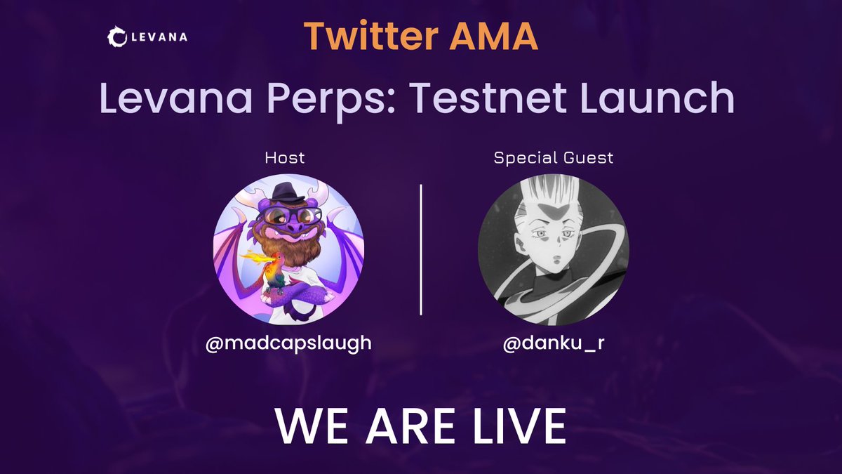 We are live!

Learn more about Levana's Perps Swap launch on testnet with <a href="/madcapslaugh/">Jonathan Caras</a>  &amp; <a href="/danku_r/">danku_r</a>

Here: bit.ly/LevanaTwitterA…

#DeFi #Cosmos #ATOM $ATOM $Juno $OSMO #testnet #perps #perpetuals #trading #leverage #crypto #cryptocurrency #blockchain #realyield #cosmonauts