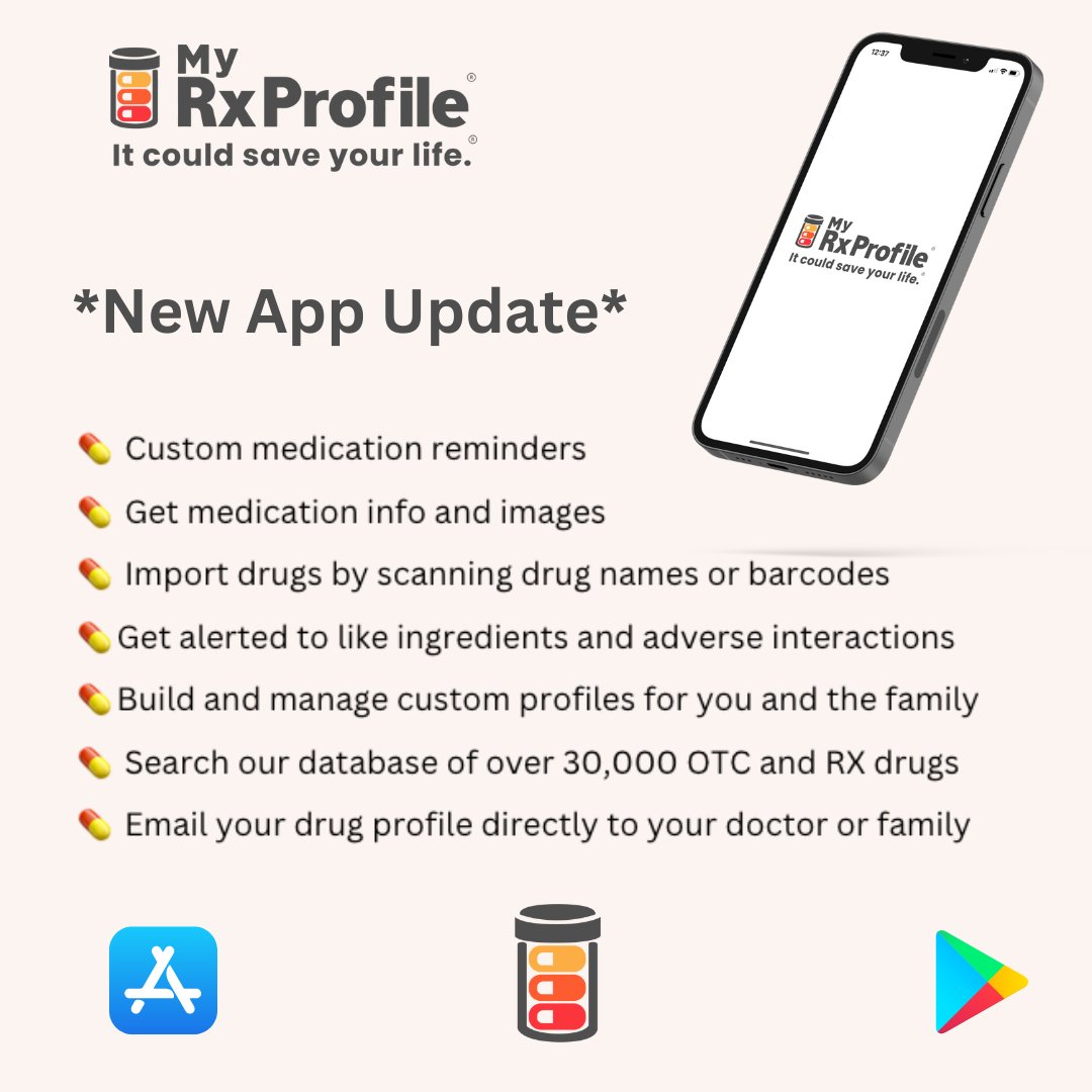 Download the new MyRxProfile Application today!

It could save your life.®

#app #selflove #adversedrugreactions #myrxprofile