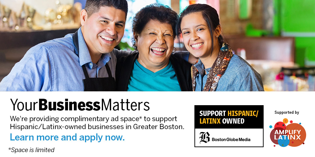 WeAreALX's tweet photo. Don't miss this great opportunity! @BostonGlobe is offering complementary ad spaces to local Latinx-owned businesses to increase their visibility. Apply today: https://t.co/4bZuqFisRJ https://t.co/PzfJPUVsaR