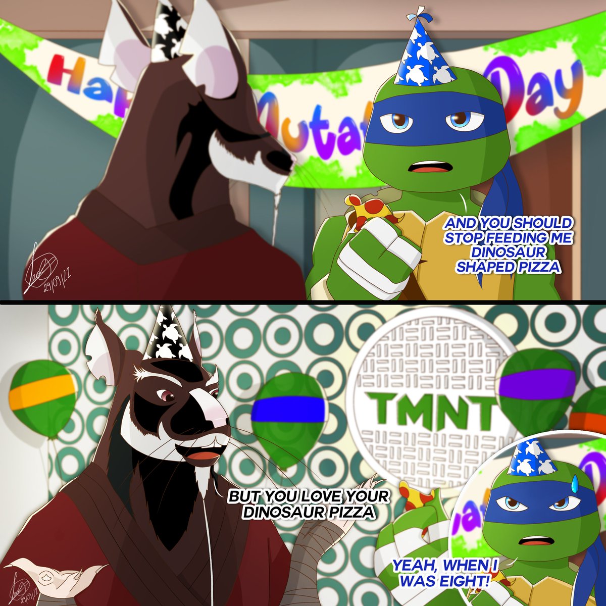 woozione's tweet photo. HAPPY MUTATION DAY! ๐ข๐โค๐๐งก
Porque para alguns pais, seus filhos sempre serรฃo crianรงas ๐คง #tmnt2012 #happymutationday https://t.co/aale1jKOEW