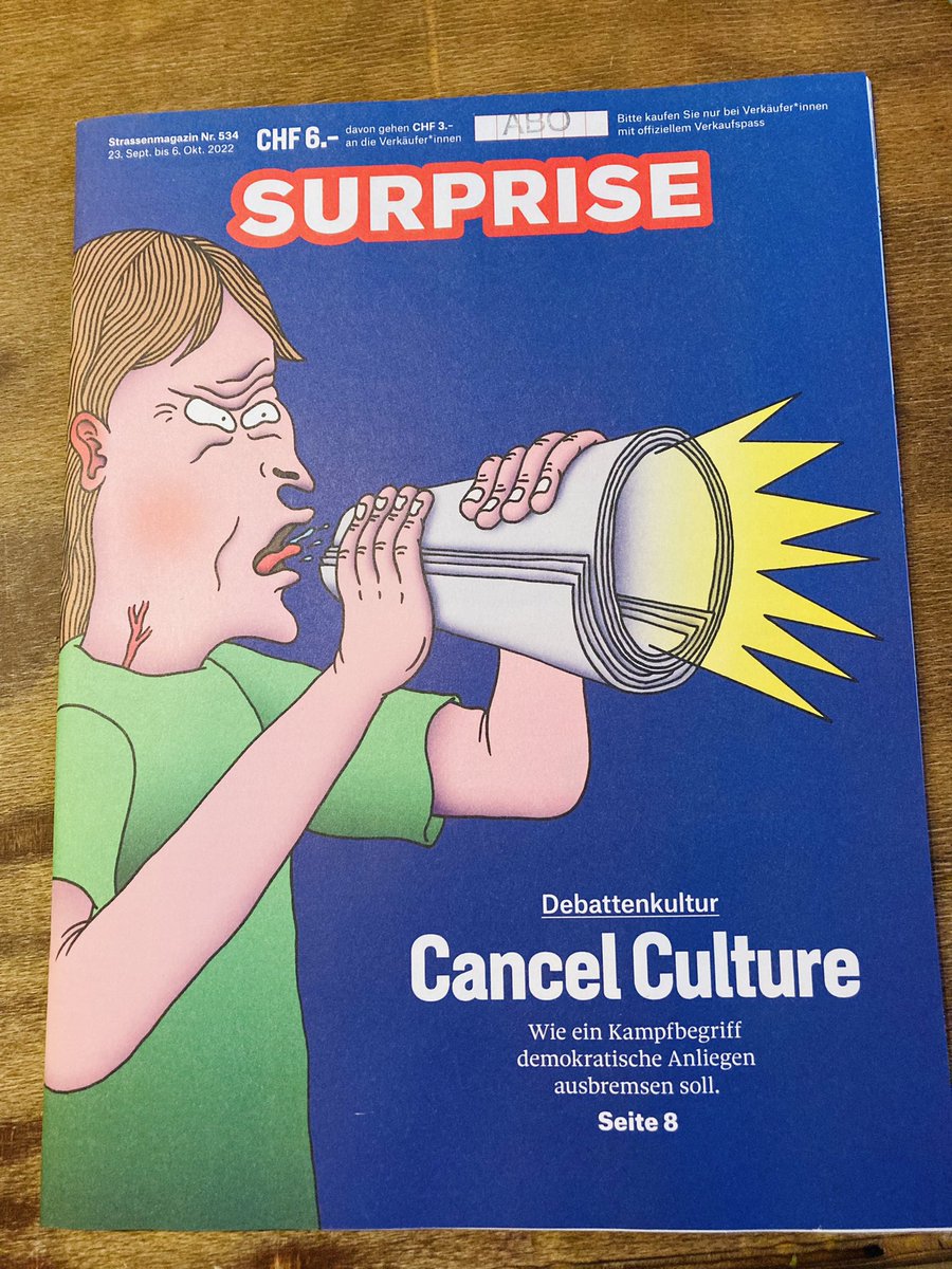 Wie mit dem Begriff #Meinungsfreiheit Unfug betrieben wird. Mein #Essay im aktuellen Surprise <a href="/Strassenmagazin/">Verein Surprise</a>, jetzt auf der Strasse