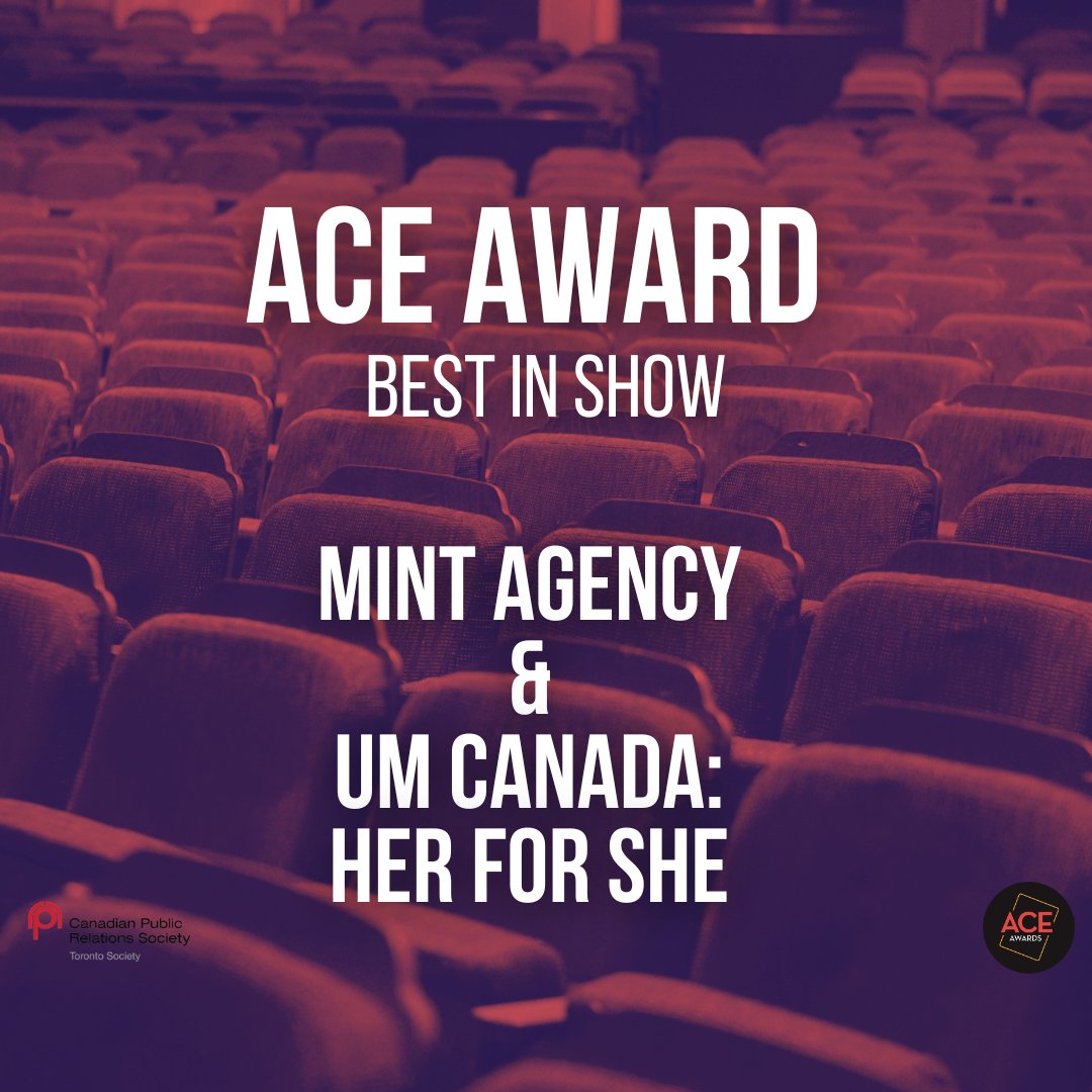 Congratulations to our winners of the #CPRS ACE Best in Show and Best Creative #awards.🏆

Best in Show: <a href="/TheMintAgency/">mint</a> and <a href="/umcanada1/">UMCanada</a> for #HeForShe 

Best Creative: @EdelmanCanada and Jake's House Charity for Introducing The ASD Band. 

Thanks to our ACE sponsor <a href="/McMasterMCM/">McMaster MCM</a>