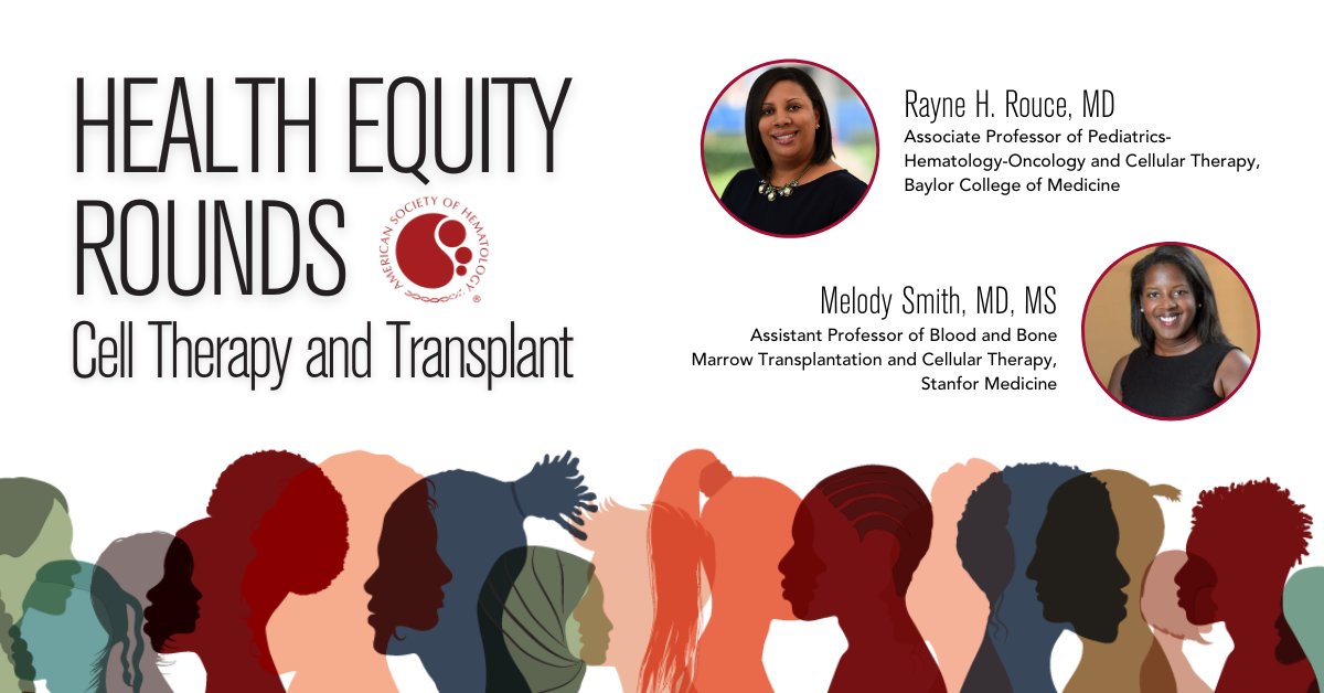 Don't miss next week's Health Equity Rounds on ASH Academy on Demand! Join us on October 6 at 1:00 pm Eastern time for an interactive learning session on disparities in access to #celltherapy &amp; #transplants. Enroll now: loom.ly/A9ItHIM
#ASHDEI #MedTwitter