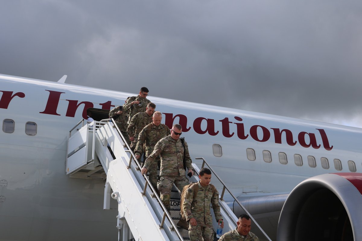 101DSBCDR's tweet photo. The 101st Division Sustainment Brigade arrives in Europe and begins sustainment support operations to deter potential threats and quickly respond and win alongside our Allies, should deterrence fail. 

@asc_hq @21stTSC @USArmy @101stLifeliners https://t.co/pXamK6jsuX