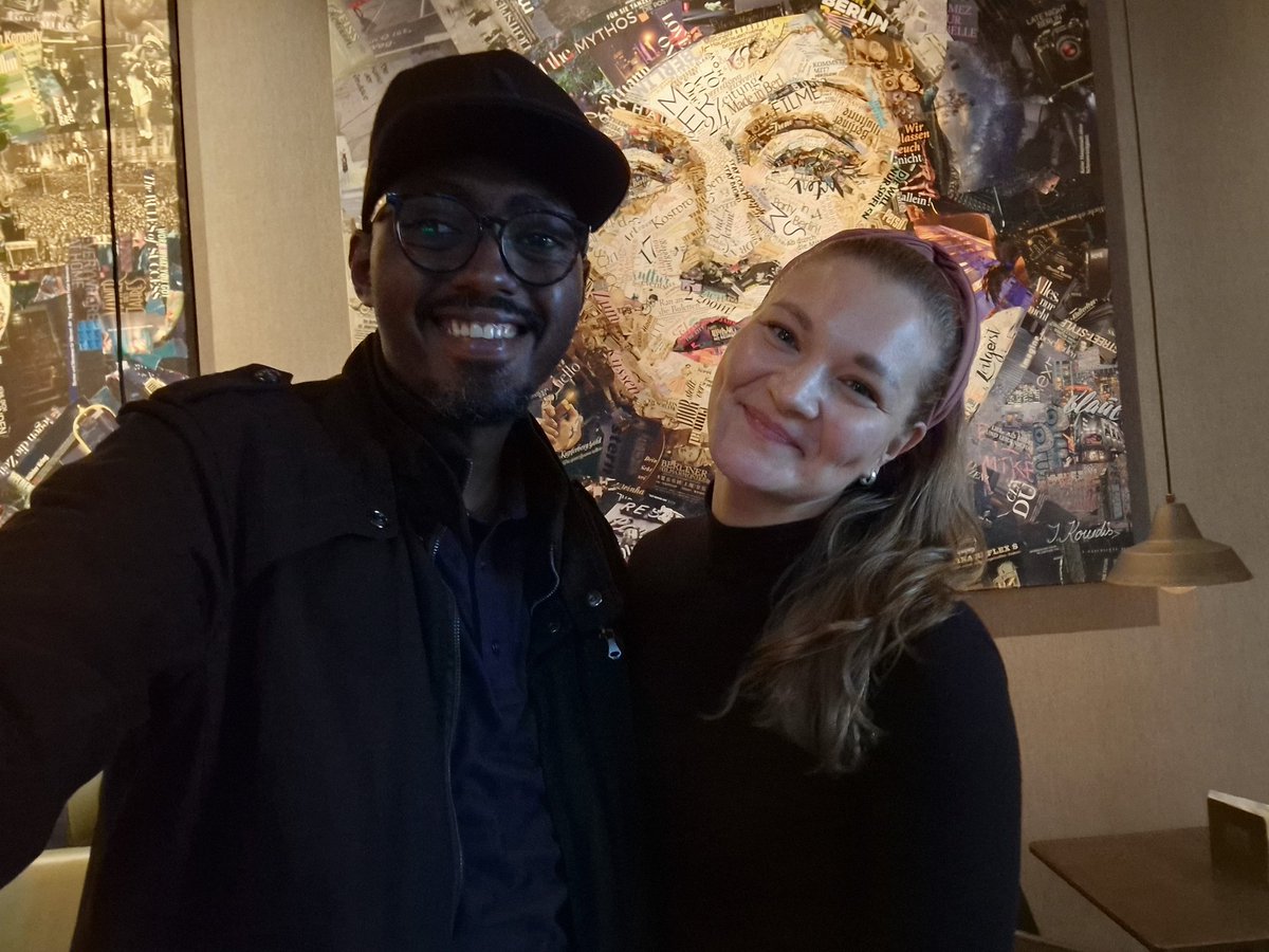 Hi from Berlin where <a href="/idahuiskonen/">Ida Huiskonen</a> spontaneously met with <a href="/mikebago/">Mike B. Ndimurukundo</a> from <a href="/Andela/">Andela</a> <a href="/WSH_Kigali/">Westerwelle Startup Haus Kigali</a> while he's in town for the #AGYLE conference