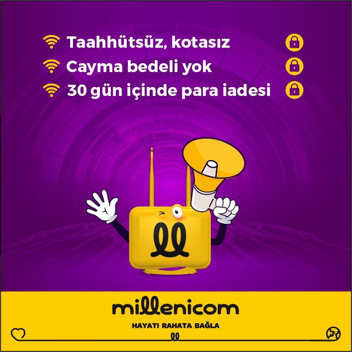 Millenicom’un avantajları her yerde karşına çıkıyorsa artık Millenicom’lu olmanın zamanı gelmiş demektir. #Millenicom #DünyayaBağlıKal #FiberHızlı #UygunFiyatlı #Evİnterneti