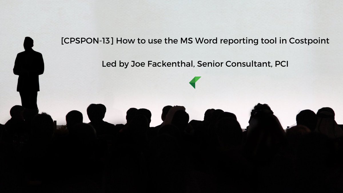 PCI_LLC's tweet photo. Be sure to register for Joe's Deltek ProjectCon Session - [CPSPON-13] How to use the MS Word reporting tool in Costpoint! https://t.co/cOS4ghsi9O

#DeltekProjectCon #DeltekProjectNation #DeltekPartner #SpeakingSession #ProjectConSponsor #GovCon #DeltekCostpoint https://t.co/CimOXU2Wi2
