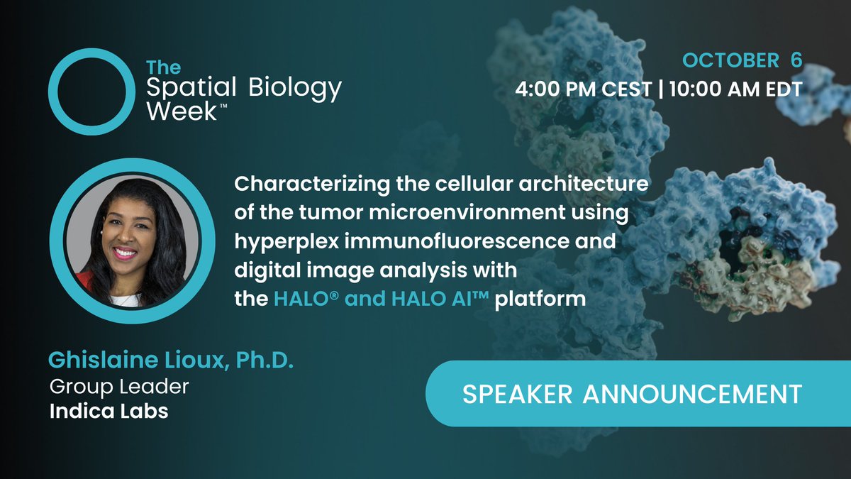 Indica_Labs's tweet photo. Don't miss next Thursday's webinar on characterizing the cellular architecture of the TME using HALO and HALO AI during @Lunaphore Spatial Biology Week!
https://t.co/U9Dn2vCvRh
#digitalpathology #pathtwitter #spatialbiology #multiplexIF #HALOimageanalysis #HALOai https://t.co/gs0CgQflZi